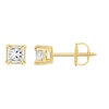 Thumbnail Image 1 of Diamond Solitaire Stud Earrings 3/4 ct tw Princess-cut 14K Yellow Gold (I/I1)