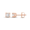 Thumbnail Image 1 of Diamond Solitaire Stud Earrings 1 ct tw Princess-cut 14K Rose Gold (I/I1)