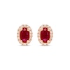 Thumbnail Image 2 of Ruby & Diamond Earrings 1/10 ct tw Round-cut 10K Rose Gold