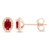 Thumbnail Image 3 of Ruby & Diamond Earrings 1/10 ct tw Round-cut 10K Rose Gold