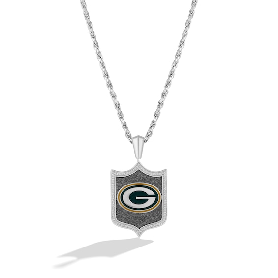 Green Bay Packers Large Enamel Pendant w/ Necklace