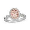 Thumbnail Image 0 of Neil Lane Oval-Cut Morganite & Diamond Halo Engagement Ring 3/8 ct tw 14K Two-Tone Gold