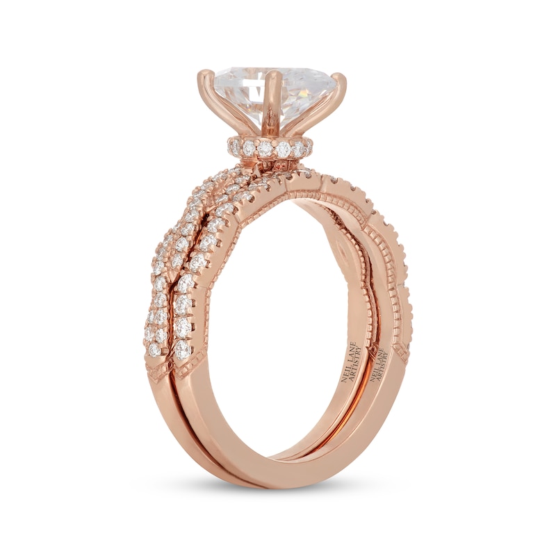 Main Image 2 of Neil Lane Artistry Oval-Cut Lab-Grown Diamond Bridal Set 1-7/8 ct tw 14K Rose Gold