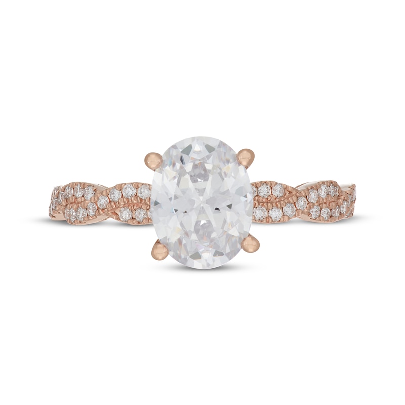 Neil Lane Artistry Oval-Cut Lab-Created Diamond Engagement Ring 1-3/4 ct tw 14K Rose Gold