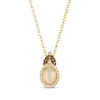 Thumbnail Image 1 of Le Vian Venetian Mosaic Opal Necklace 1/4 ct tw Diamonds 14K Honey Gold 19&quot;