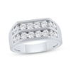 Thumbnail Image 0 of Men's Diamond Double Row Wedding Ring 2 ct tw 10K White Gold