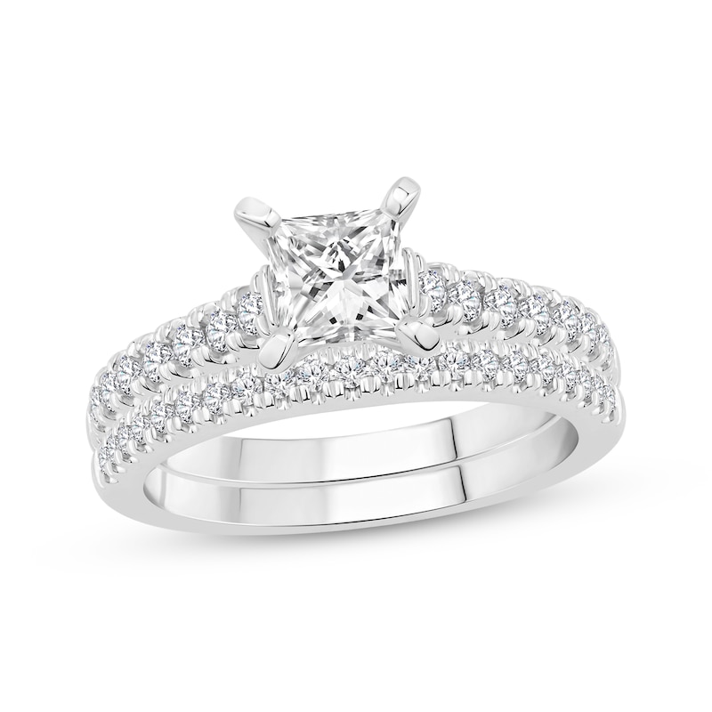 Main Image 1 of Diamond Princess-cut Bridal Set 1-1/6 ct tw 14K White Gold