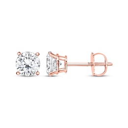 Lab-Created Diamonds by KAY Round-Cut Solitaire Stud Earrings 1-1/2 ct tw 14K Rose Gold (I/SI2)