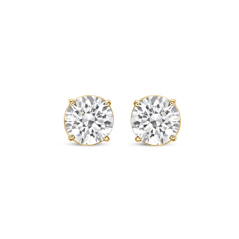 Lab-Created Diamonds by KAY Round-Cut Solitaire Stud Earrings 2-1/2 ct ...