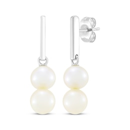 Cultured Pearl Drop Earrings Sterling Silver