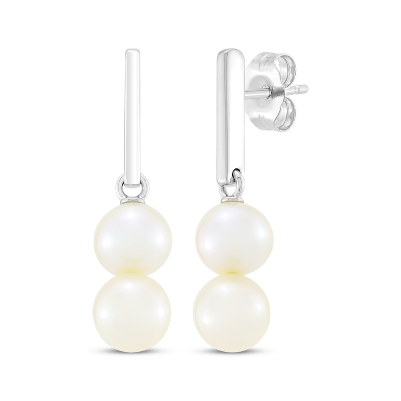 Main Image 1 of Cultured Pearl Drop Earrings Sterling Silver