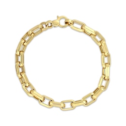 Hollow Chunky Paperclip Chain Bracelet 7.9mm 14K Yellow Gold 7.75&quot;