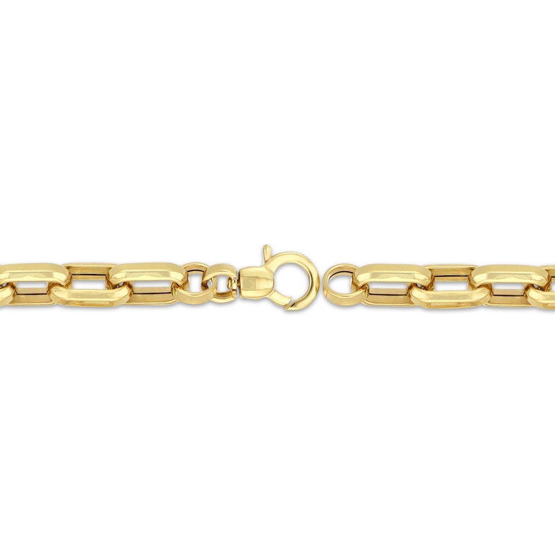 Hollow Chunky Paperclip Chain Bracelet 7.9mm 14K Yellow Gold 7.75"