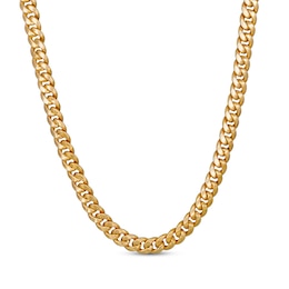 Hollow Cuban Curb Chain Necklace 9.3mm 10K Yellow Gold 24&quot;