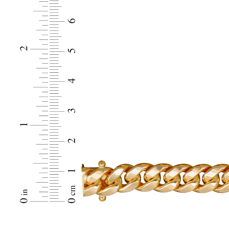 Main Image 4 of Hollow Cuban Curb Chain Necklace 9.3mm 10K Yellow Gold 24&quot;