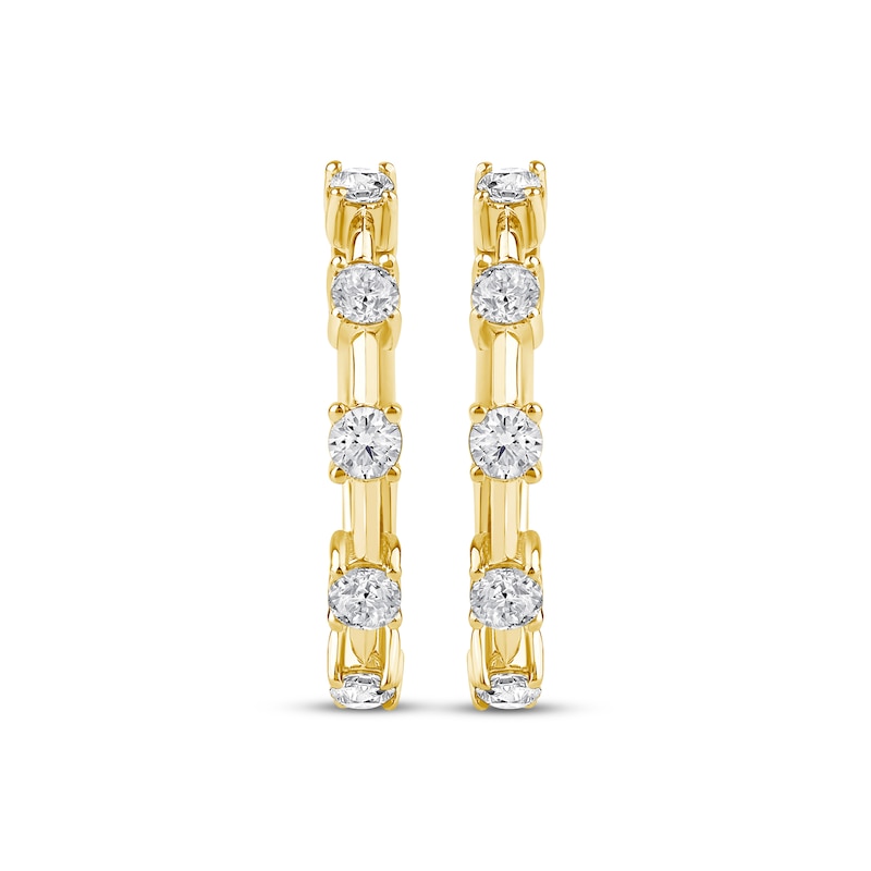 Lab-Created Diamonds by KAY Station Hoop Earrings 1 ct tw 10K Yellow ...