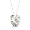 Thumbnail Image 1 of Round-Cut Diamond Solitaire Heart Frame Necklace 1/8 ct tw 10K White Gold 18" (J/I3)