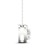 Thumbnail Image 2 of Round-Cut Diamond Solitaire Heart Frame Necklace 1/8 ct tw 10K White Gold 18" (J/I3)