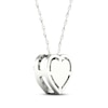 Thumbnail Image 3 of Round-Cut Diamond Solitaire Heart Frame Necklace 1/8 ct tw 10K White Gold 18" (J/I3)