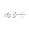 Thumbnail Image 1 of Toi et Moi Lab-Grown Diamond Princess-Cut & Pear-Shaped Stud Earrings 1 ct tw 14K White Gold