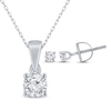 Thumbnail Image 1 of Round-Cut Diamond Solitaire Necklace & Earrings Gift Set 1/2 ct tw 14K White Gold (I/I2)