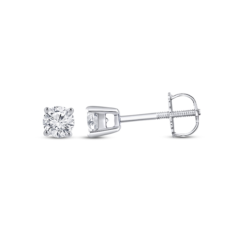 Main Image 3 of Round-Cut Diamond Solitaire Necklace & Earrings Gift Set 1/2 ct tw 14K White Gold (I/I2)