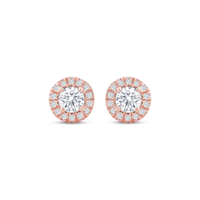 Lab-Created Diamonds by KAY Stud Earrings 1 ct tw 14K Rose Gold (F/SI2)