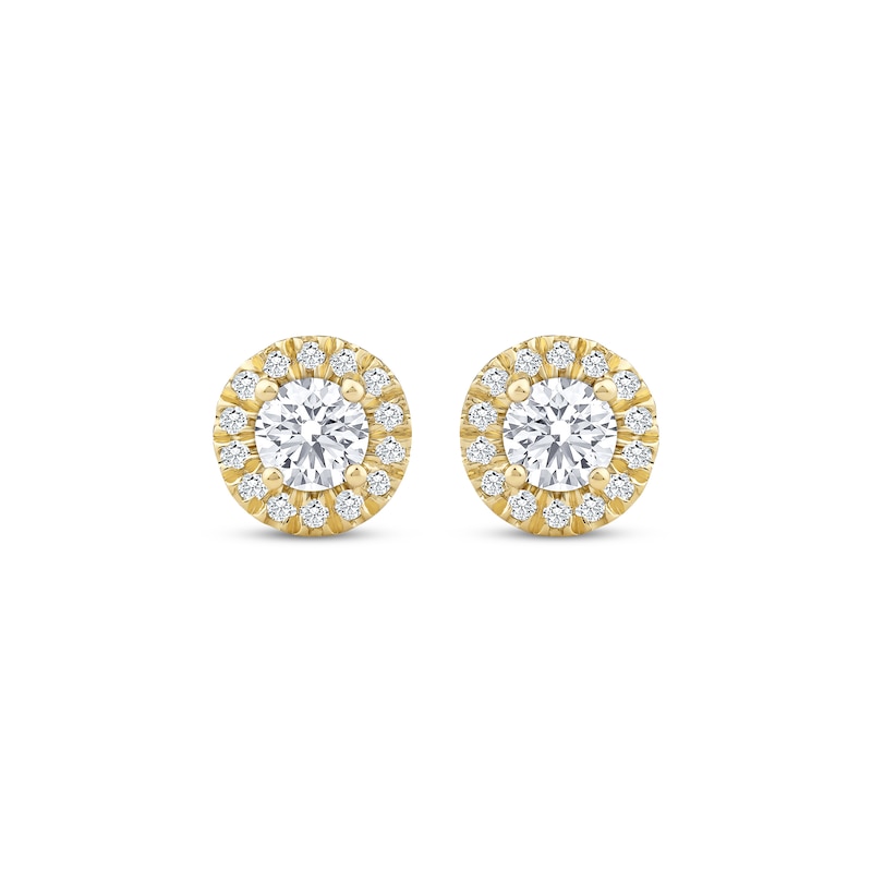 Main Image 2 of Lab-Grown Diamonds by KAY Stud Earrings 1 ct tw 14K Yellow Gold (F/SI2)