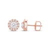 Thumbnail Image 3 of Lab-Grown Diamonds by KAY Halo Stud Earrings 1/2 ct tw 14K Rose Gold (F/SI2)