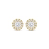 Thumbnail Image 2 of Lab-Grown Diamonds by KAY Halo Stud Earrings 1/2 ct tw 14K Yellow Gold (F/SI2)