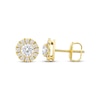 Thumbnail Image 3 of Lab-Grown Diamonds by KAY Halo Stud Earrings 1/2 ct tw 14K Yellow Gold (F/SI2)