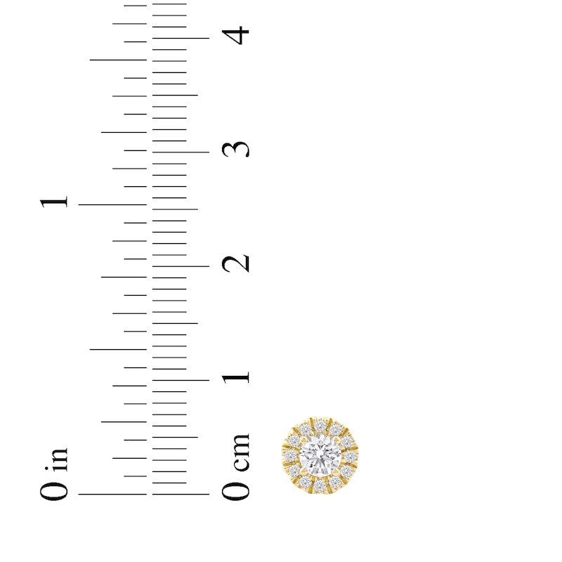 Main Image 5 of Lab-Grown Diamonds by KAY Halo Stud Earrings 1/2 ct tw 14K Yellow Gold (F/SI2)