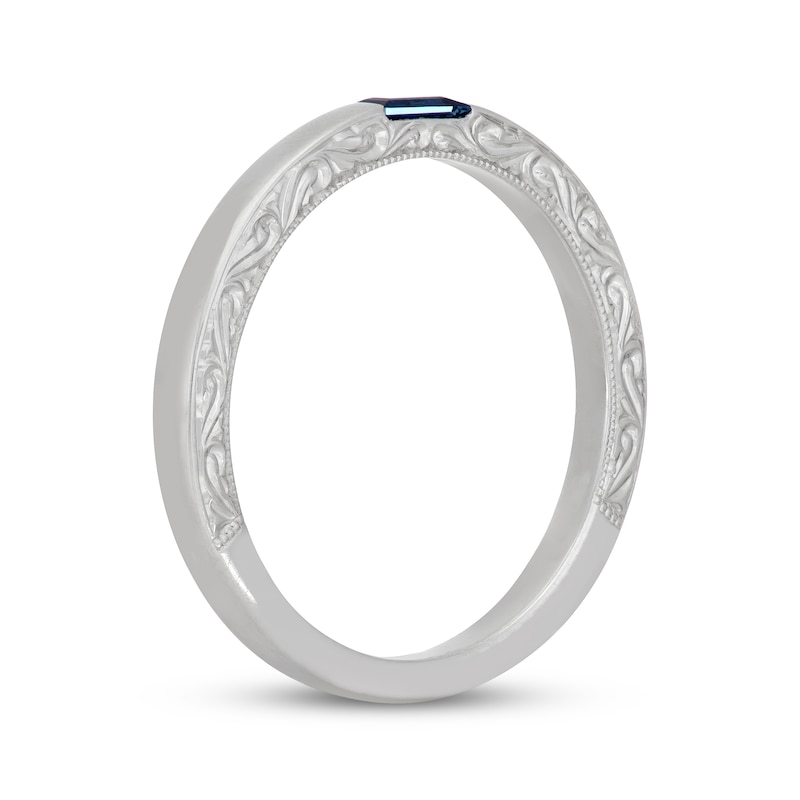 Neil Lane Baguette-Cut Natural Blue Sapphire Anniversary Ring 14K White Gold