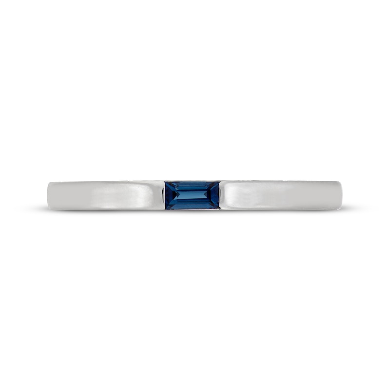 Neil Lane Baguette-Cut Natural Blue Sapphire Anniversary Ring 14K White Gold