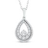 Thumbnail Image 1 of Threads of Love Diamond Teardrop Necklace 1/2 ct tw 10K White Gold 18&quot;