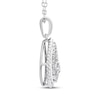 Thumbnail Image 2 of Threads of Love Diamond Teardrop Necklace 1/2 ct tw 10K White Gold 18&quot;