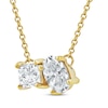 Thumbnail Image 2 of Toi et Moi Princess & Oval-Cut Lab-Grown diamond Necklace 1/2 ct tw 14K Yellow Gold 18&quot;