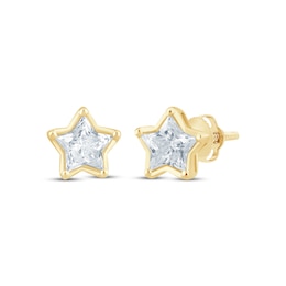 KAY Lab-Grown Diamonds Solitaire Star Stud Earrings 1-1/4 ct tw 14K Yellow Gold (F/SI2)