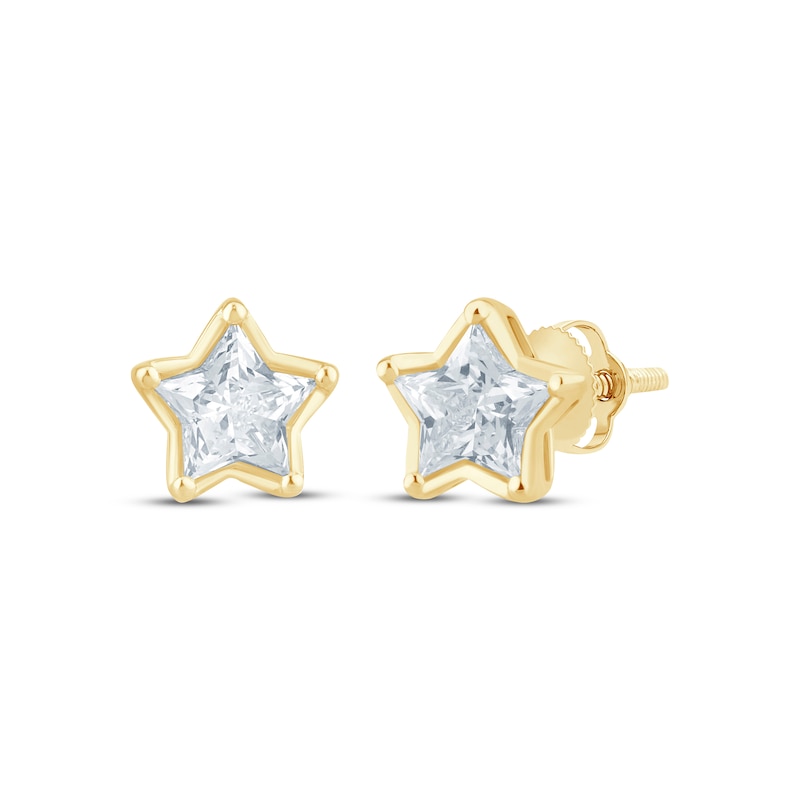 Lab-Created Diamonds by KAY Solitaire Star Stud Earrings 1-1/4 ct tw 14K Yellow Gold (F/SI2)