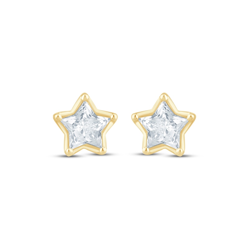 Lab-Created Diamonds by KAY Solitaire Star Stud Earrings 1-1/4 ct tw 14K Yellow Gold (F/SI2)