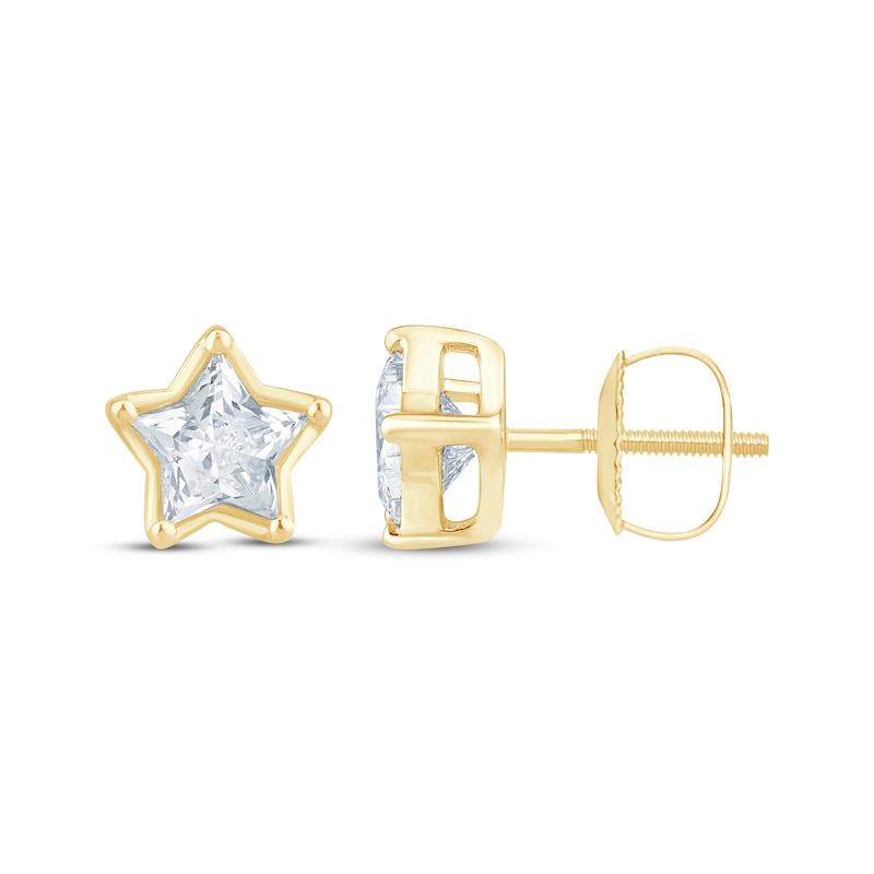 Lab-Created Diamonds by KAY Solitaire Star Stud Earrings 1-1/4 ct tw 14K Yellow Gold (F/SI2)