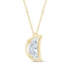 Thumbnail Image 1 of Lab-Grown Diamonds by KAY Solitaire Crescent Moon Necklace 5/8 ct tw 14K Yellow Gold 18&quot; (F/SI2)