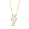 Thumbnail Image 1 of Lab-Created Diamonds by KAY Solitaire Lightning Bolt Necklace 5/8 ct tw 14K Yellow Gold 18" (F/SI2)