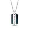 Thumbnail Image 1 of Men's Malachite Dog Tag Necklace Sterling Silver 24&quot;