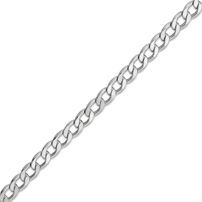 Main Image 2 of Diamond-Cut Curb Chain Anklet Solid Sterling Silver 10&quot;