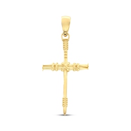 Nail Cross Charm 10K Yellow Gold