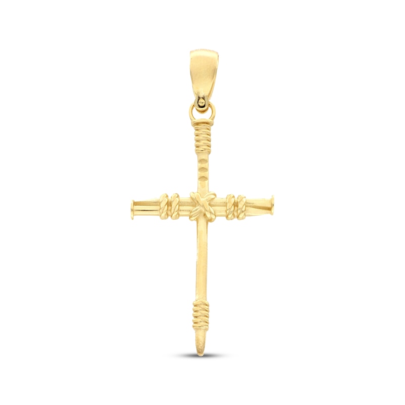 Main Image 1 of Nail Cross Charm 10K Yellow Gold