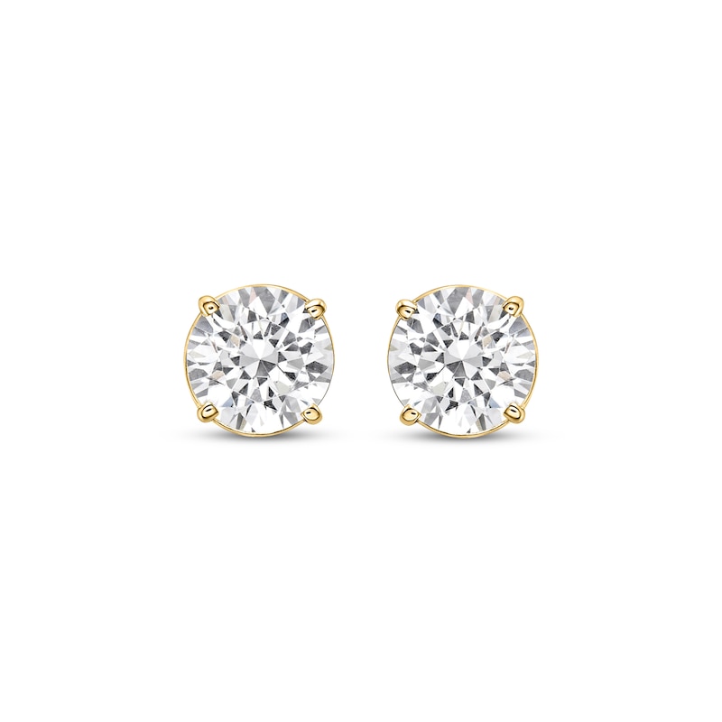 Lab-Created Diamonds by KAY Round-Cut Solitaire Stud Earrings 2-1/2 ct tw 14K Yellow Gold (I/SI2)