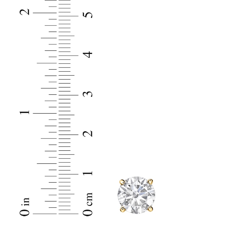 Lab-Created Diamonds by KAY Round-Cut Solitaire Stud Earrings 3/4 ct tw 10K Yellow Gold (I/SI2)