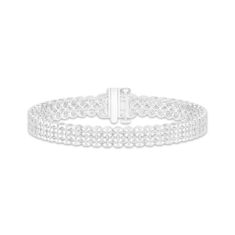 Main Image 1 of Diamond Two-Row Bracelet 1/4 ct tw Sterling Silver 7&quot;